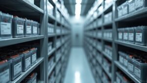 store batteries partially charged