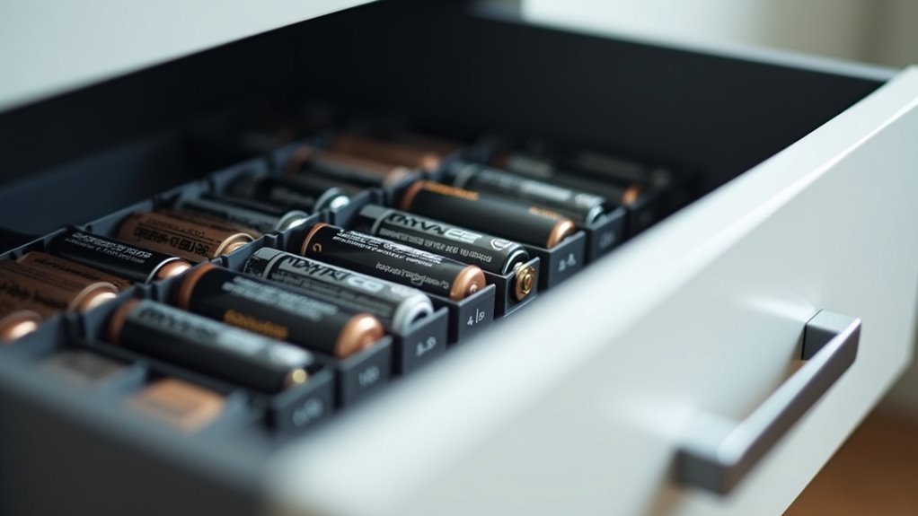 store rechargeable batteries cool charged